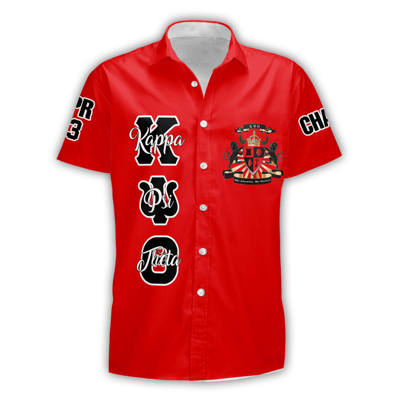 Fraternity Shirt - Personalized Kappa Psi Theta Short Sleeve Shirt Original Red Style