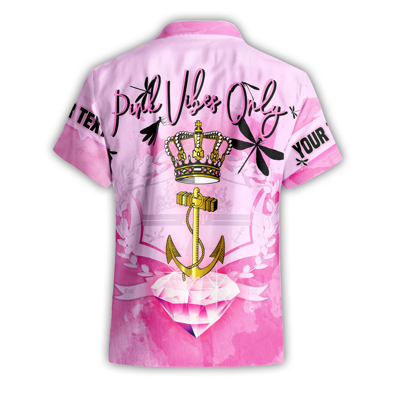 Sorority Shirt - Personalized Delta Beta Psi Short Sleeve Shirt Pink Dragonfly Style