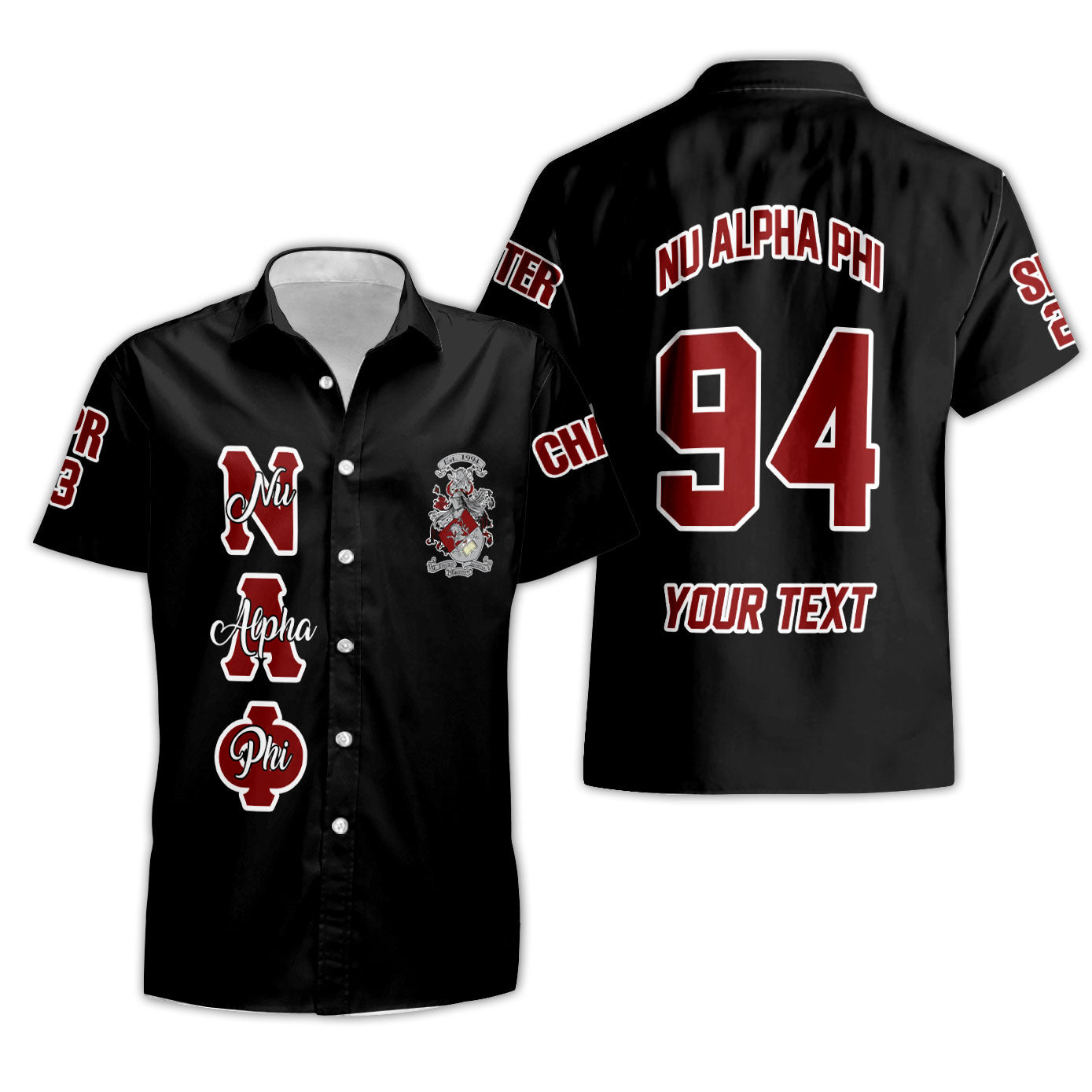 Fraternity Shirt - Personalized Nu Alpha Phi Short Sleeve Shirt Original Dark Style