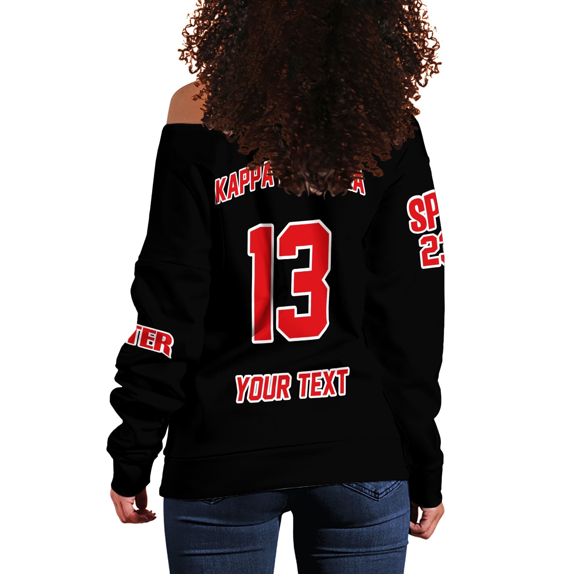 Fraternity Sweatshirt - Personalized Kappa Psi Theta Women Off Shoulder Sweatshirt Original Dark Style