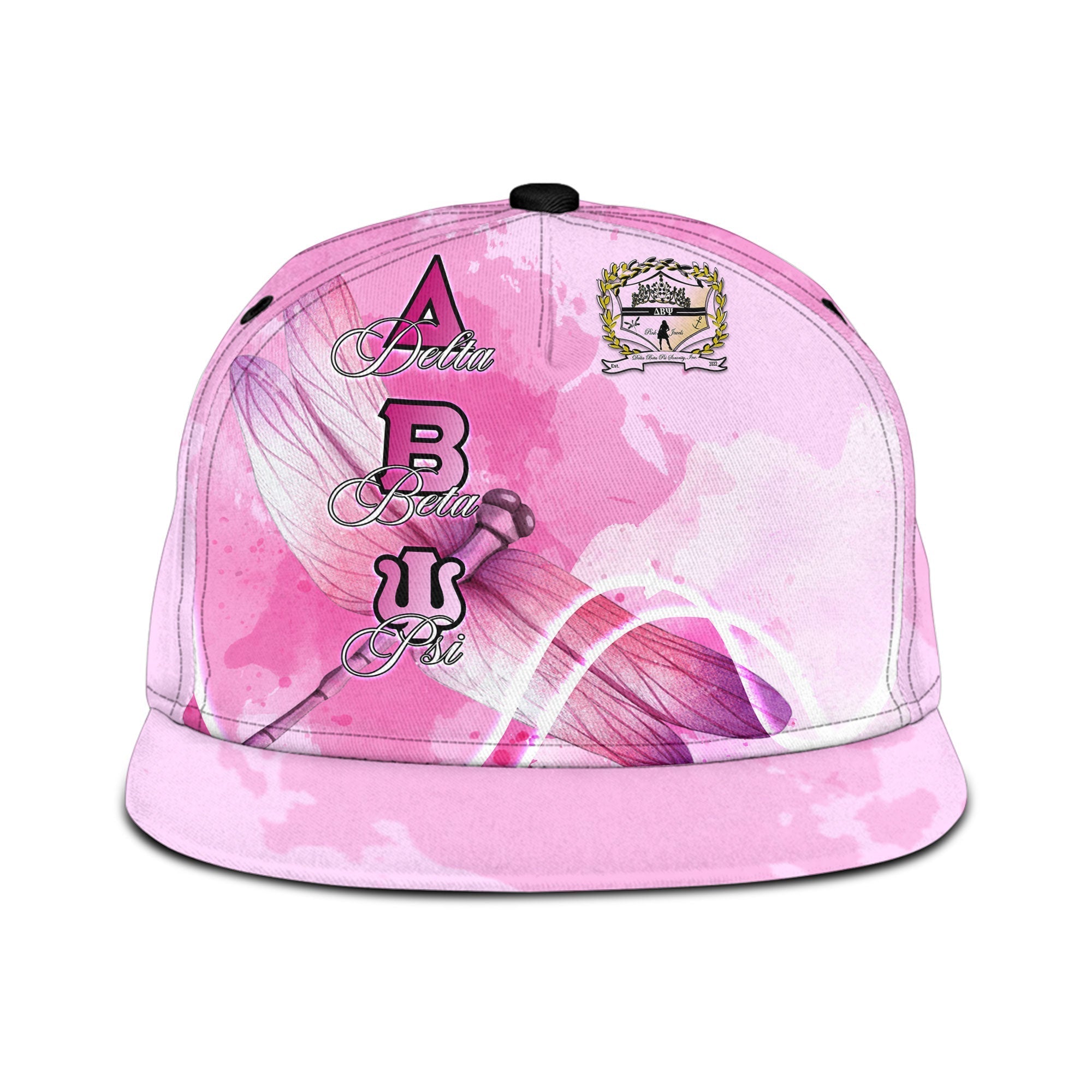 Sorority Hat -  Delta Beta Psi Snapback Hat Pink Dragonfly Style