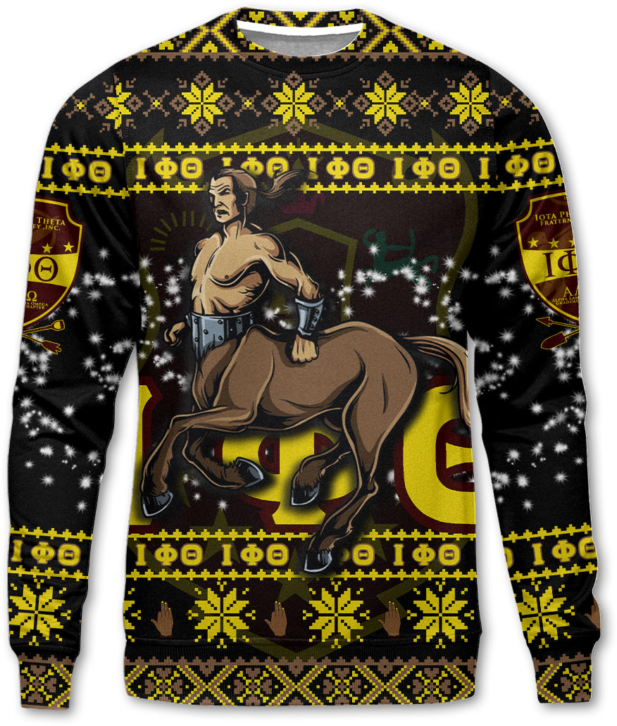 Fraternity Sweatshirt - Christmas Iota Phi Theta Sweatshirt Centaur Style