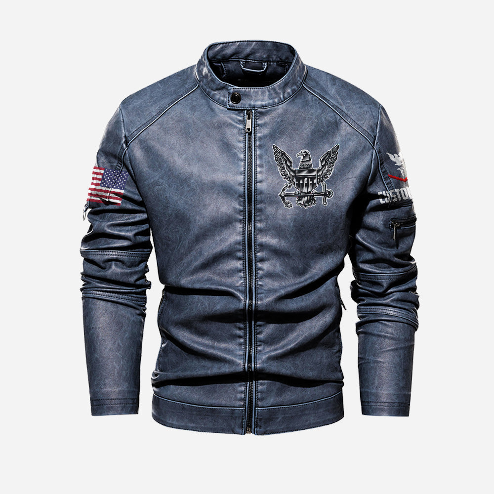 US Navy For Honor For Country For All Custom Leather Jacket - HVSun
