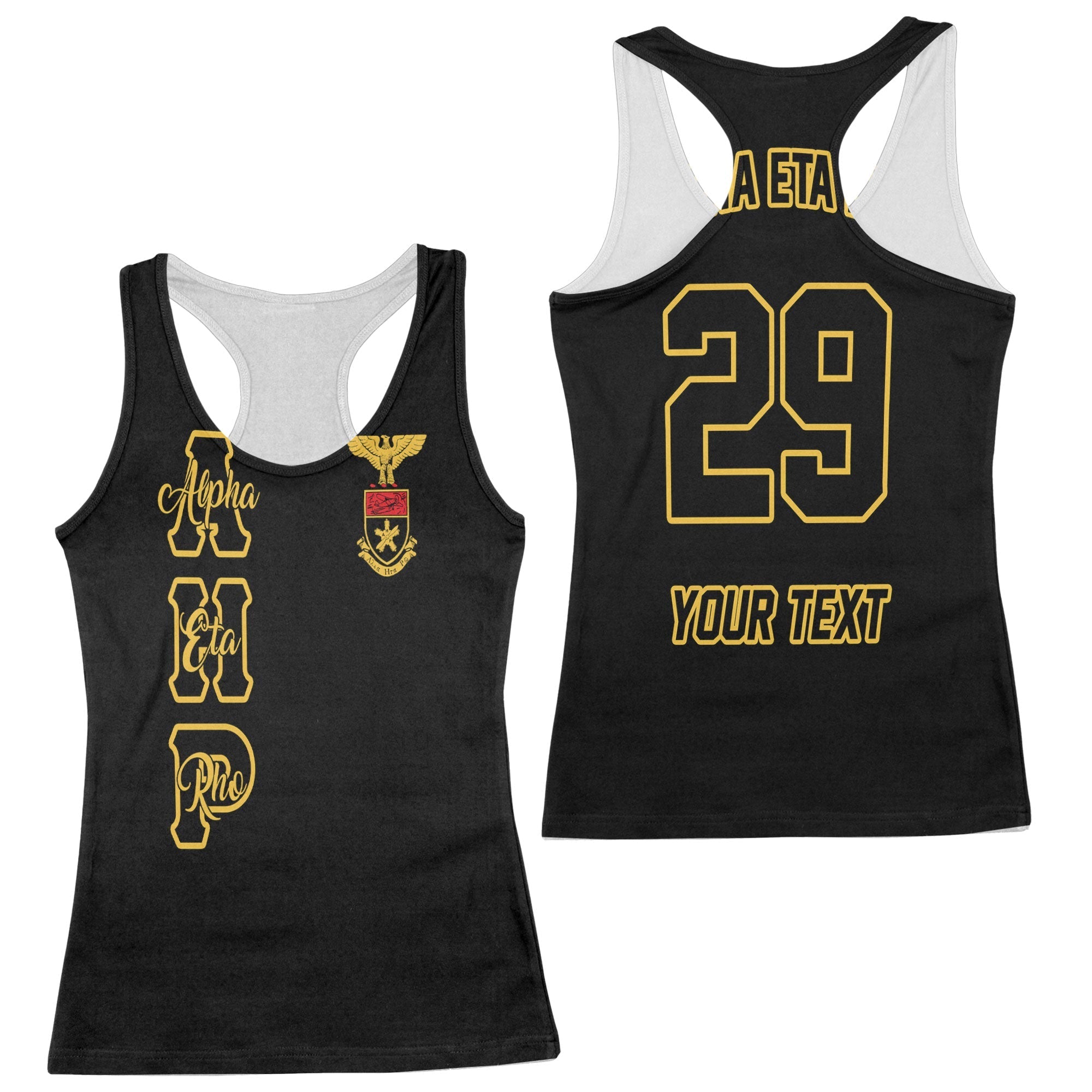 Fraternity Tank Top - Personalized Alpha Eta Rho Racerback Tank Original Dark Style