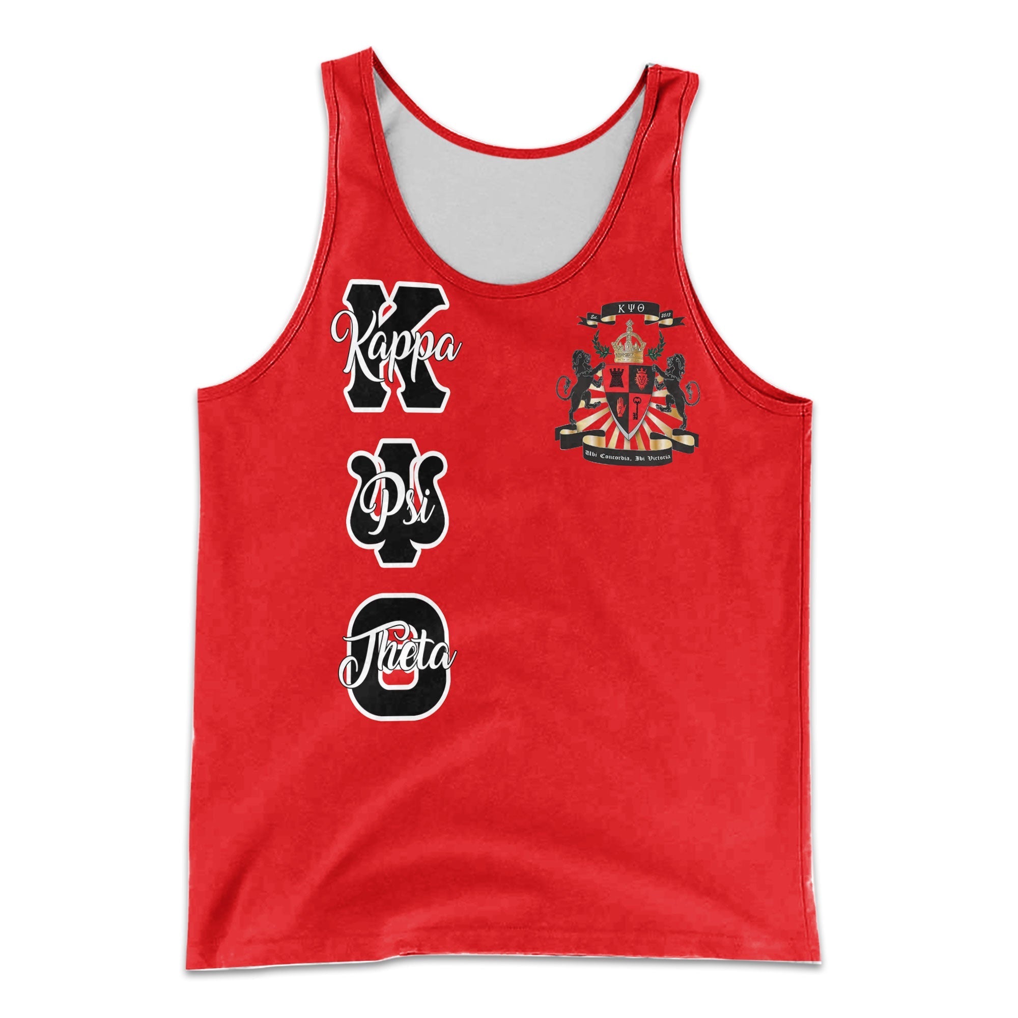 Fraternity Tank Top - Personalized Kappa Psi Theta Men Tank Top Original Red Style