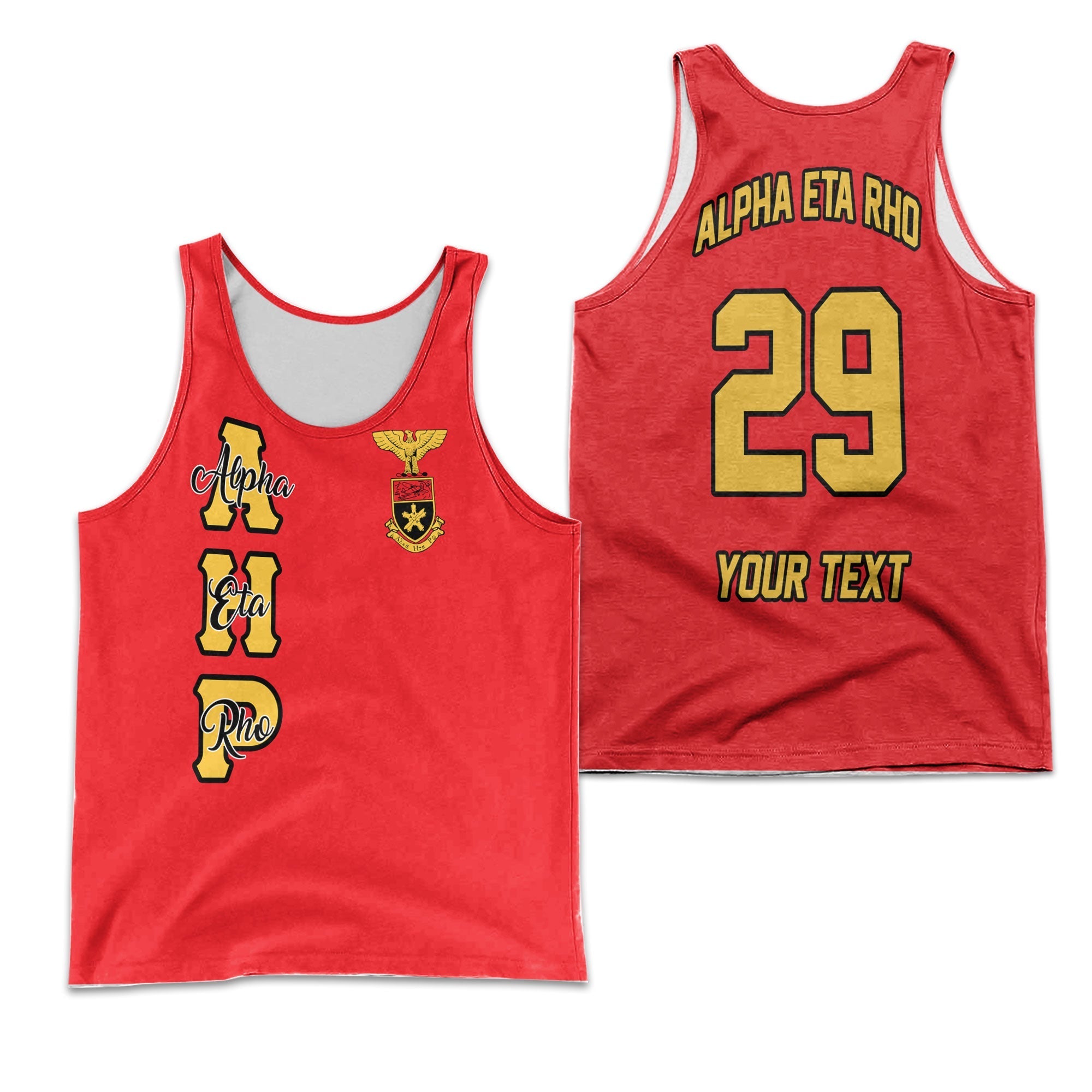 Fraternity Tank Top - Personalized Alpha Eta Rho Men Tank Top Original Red Style
