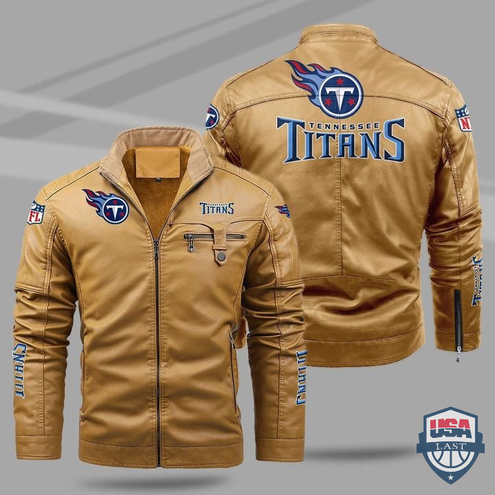 Tennessee Titans Fleece Leather Jacket - HVsun