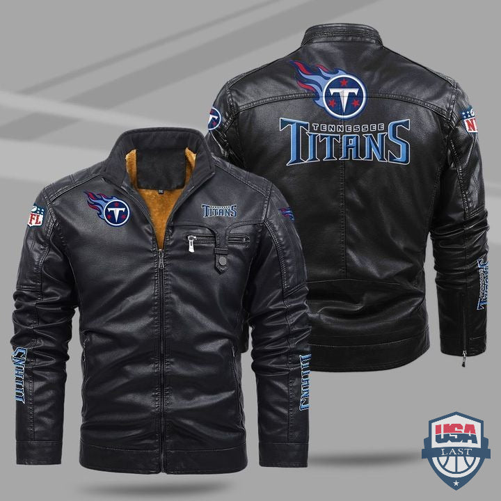 Tennessee Titans Fleece Leather Jacket - HVsun