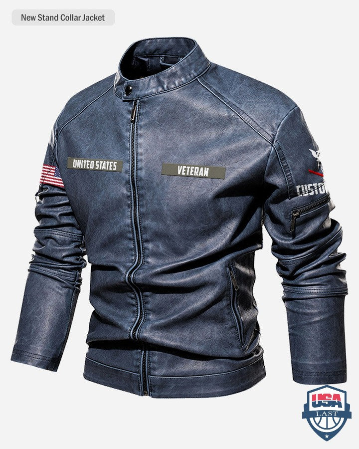 The Sea Is Ours United States Navy Motor Leather Jacket - USALast