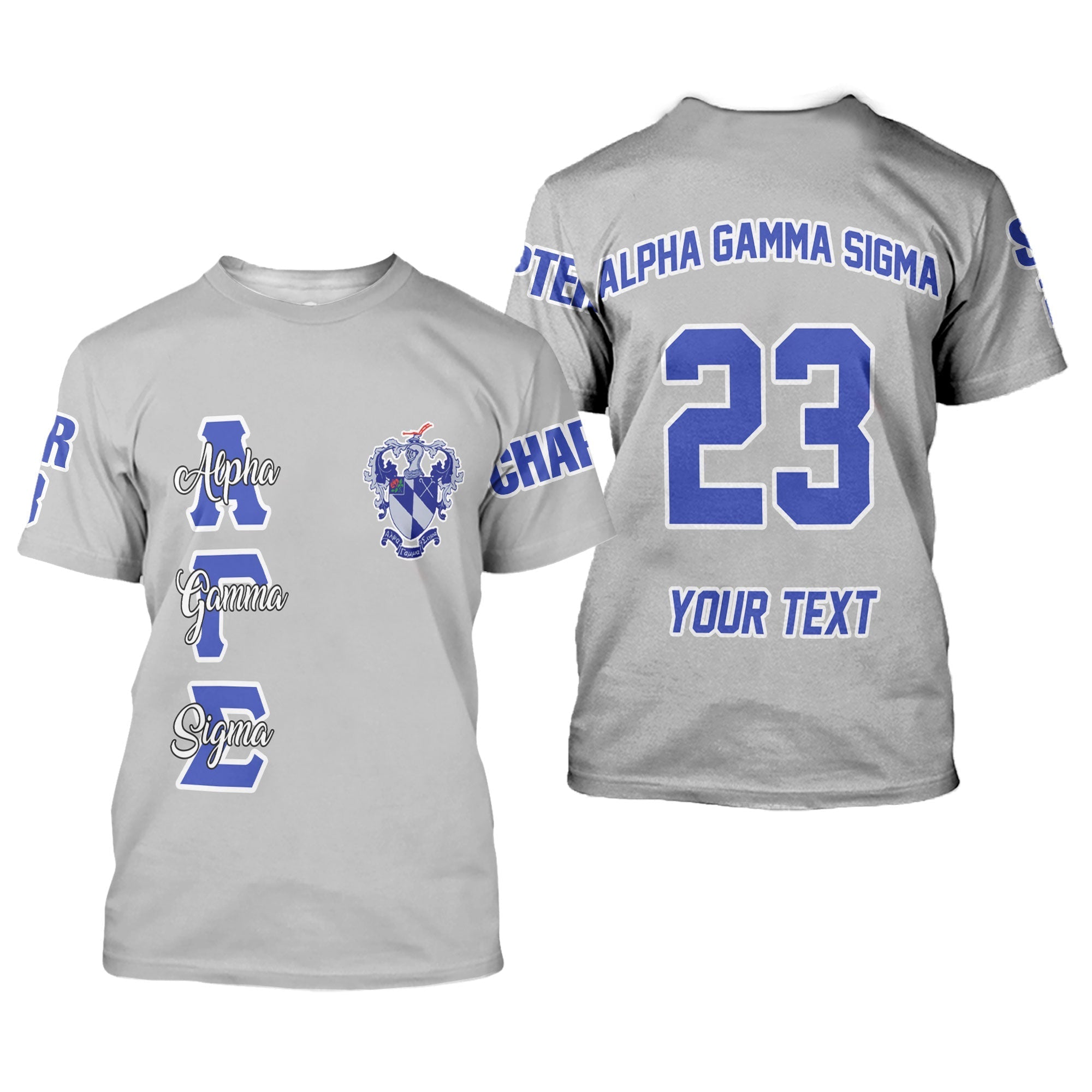Fraternity T Shirt - Personalized Alpha Gamma Sigma T Shirt Original Silver Style