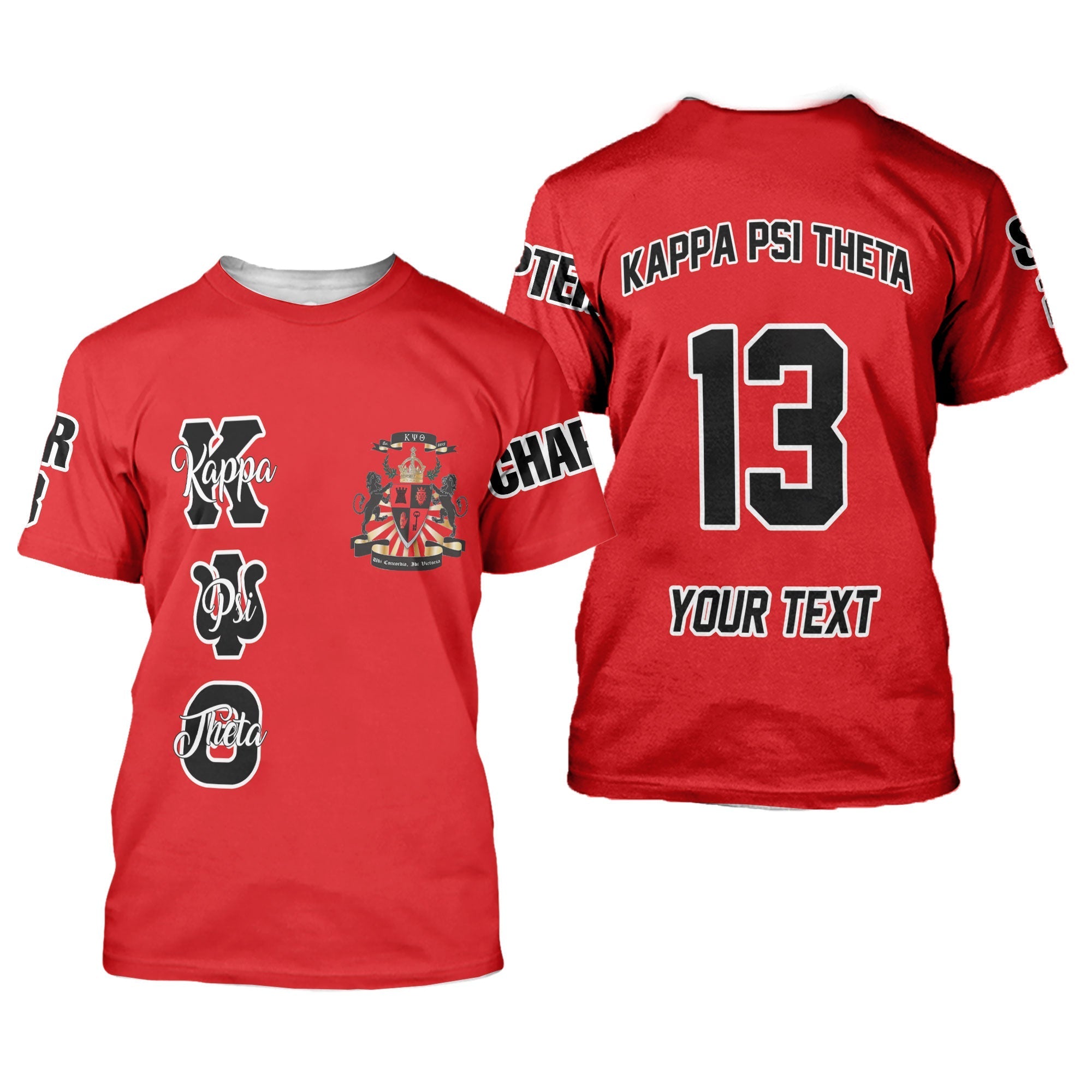Fraternity T Shirt - Personalized Kappa Psi Theta T Shirt Original Red Style