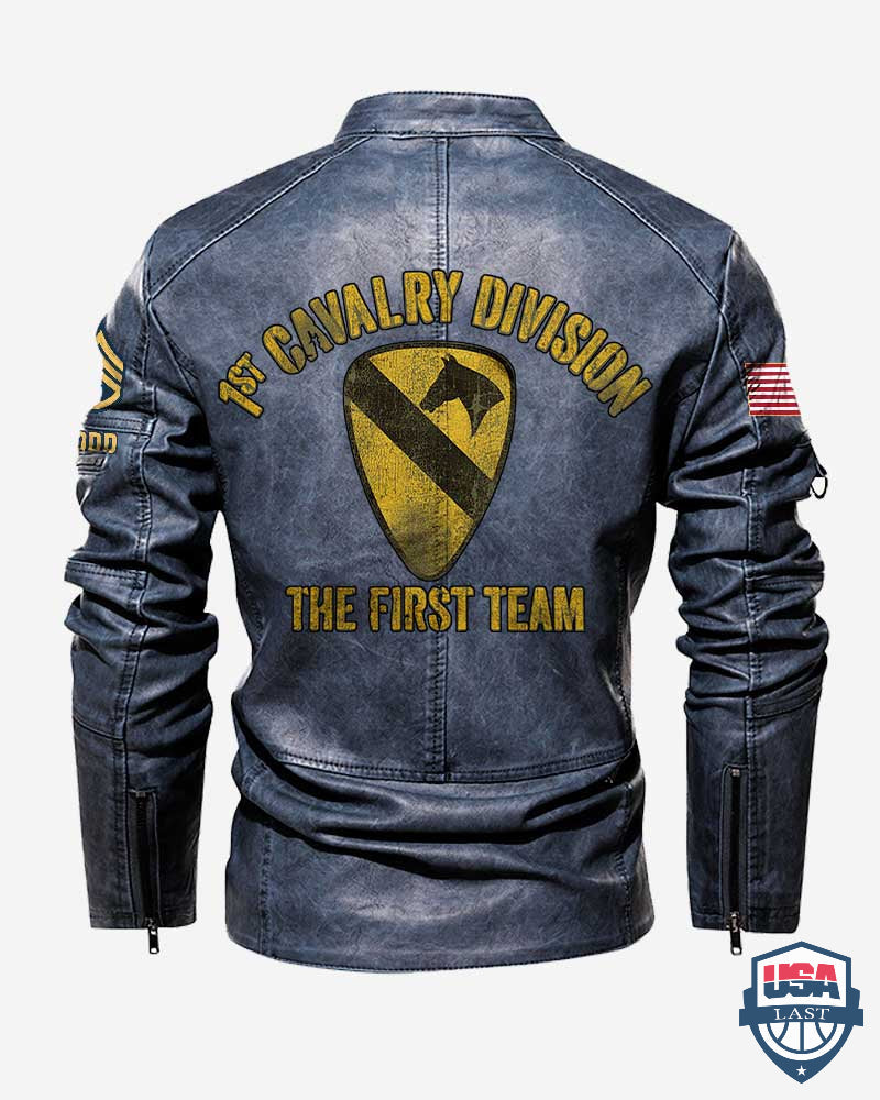 US Army 1st Cavalry The First Team Custom Leather Jacket - HVSun