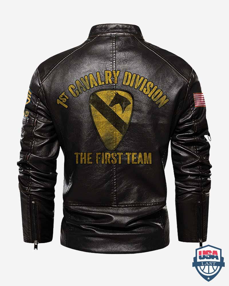 US Army 1st Cavalry The First Team Custom Leather Jacket - HVSun