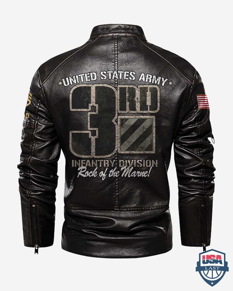US Army 3rd Infantry Infantry Divison Rock Of The Marne Personalized Leather Jacket - HVSun