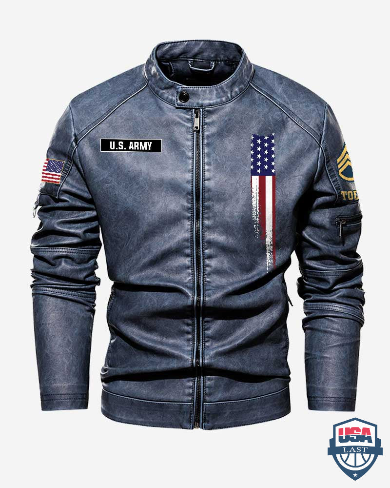 US Army For All That Served Custom Collar Leather Jacket - HVSun