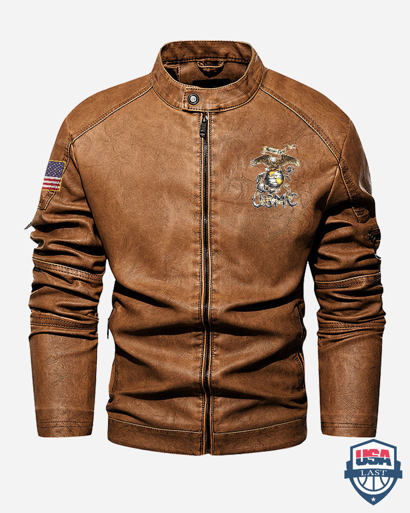 US Marines Eagle Est 1775 Custom Motor Leather Jacket - HVSun