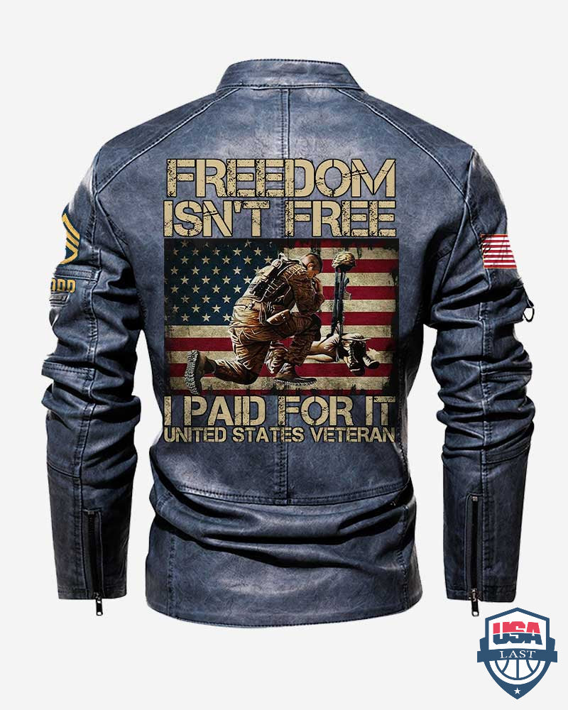 US Veteran Freedom Isn’t Free I Paid For It Personalized Motor Leather Jacket - HVSun