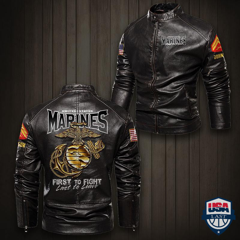 United States Marines First to Fight Last to Leave Custom Leather Jacket - HVSun
