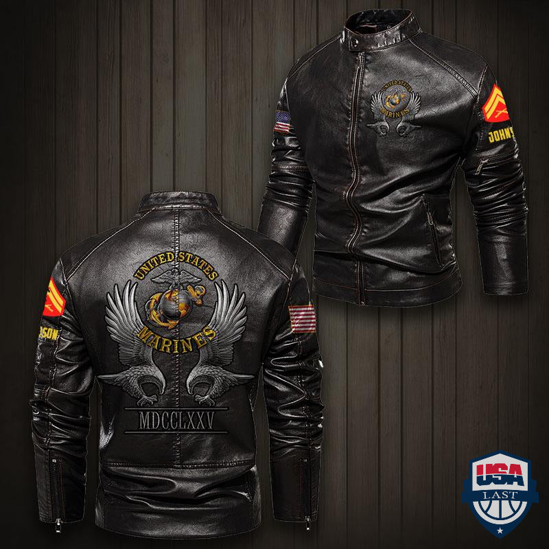 United States Marines MDCCLXXV Custom Leather Jacket - HVSun