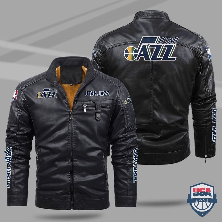 Utah Jazz Fleece Leather Jacket - HVsun