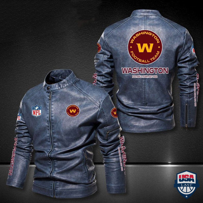 Washington Football NFL 3D Motor Leather Jackets - HVsun