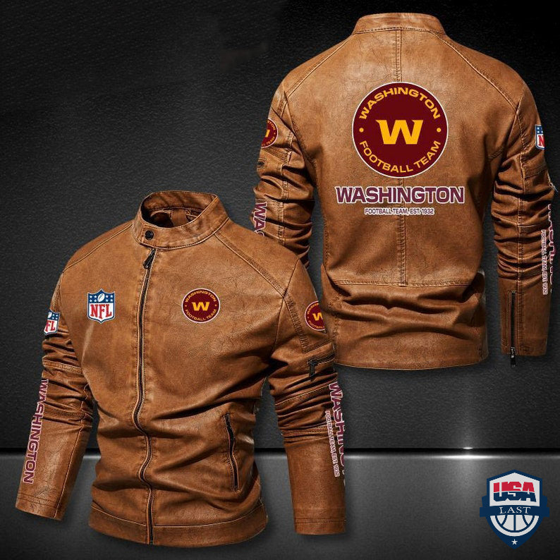 Washington Football NFL 3D Motor Leather Jackets - HVsun