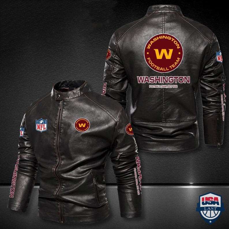 Washington Football NFL 3D Motor Leather Jackets - HVsun