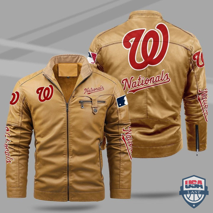 Washington Nationals Fleece Leather Jacket - HVsun