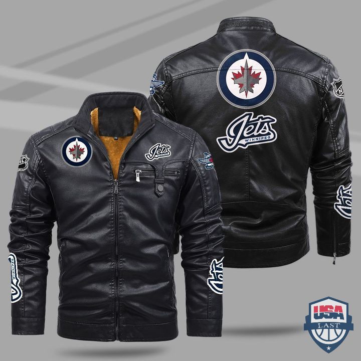 Winnipeg Jets Fleece Leather Jacket - HVsun