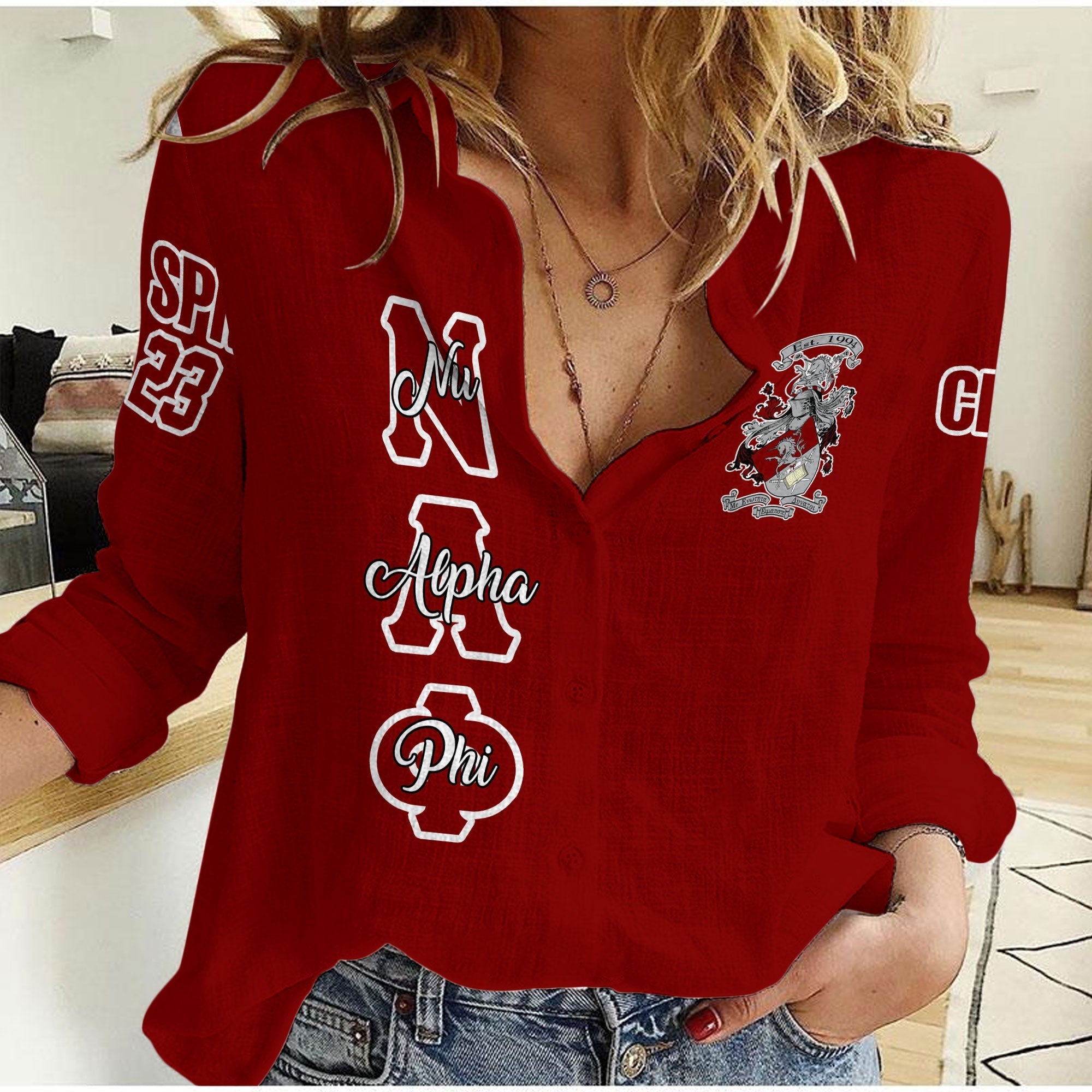 Fraternity Shirt - Personalized Nu Alpha Phi Women Casual Shirt Original Maroon Style