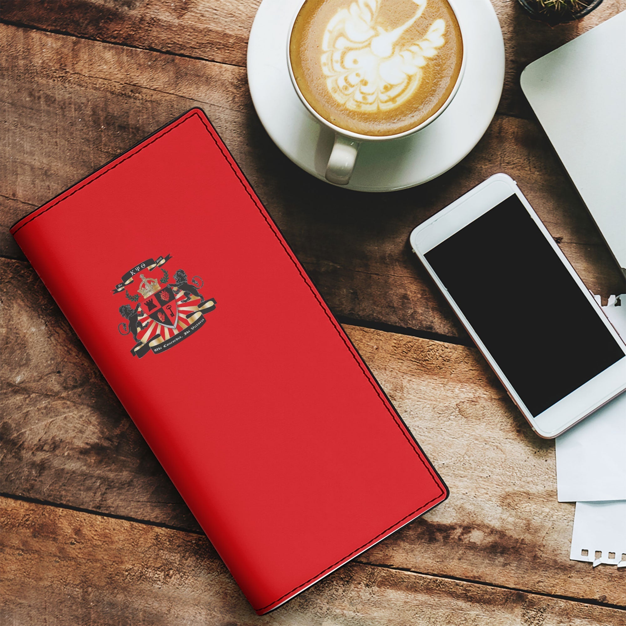 Fraternity Leather Wallet - Kappa Psi Theta Leather Wallet Original Red Style