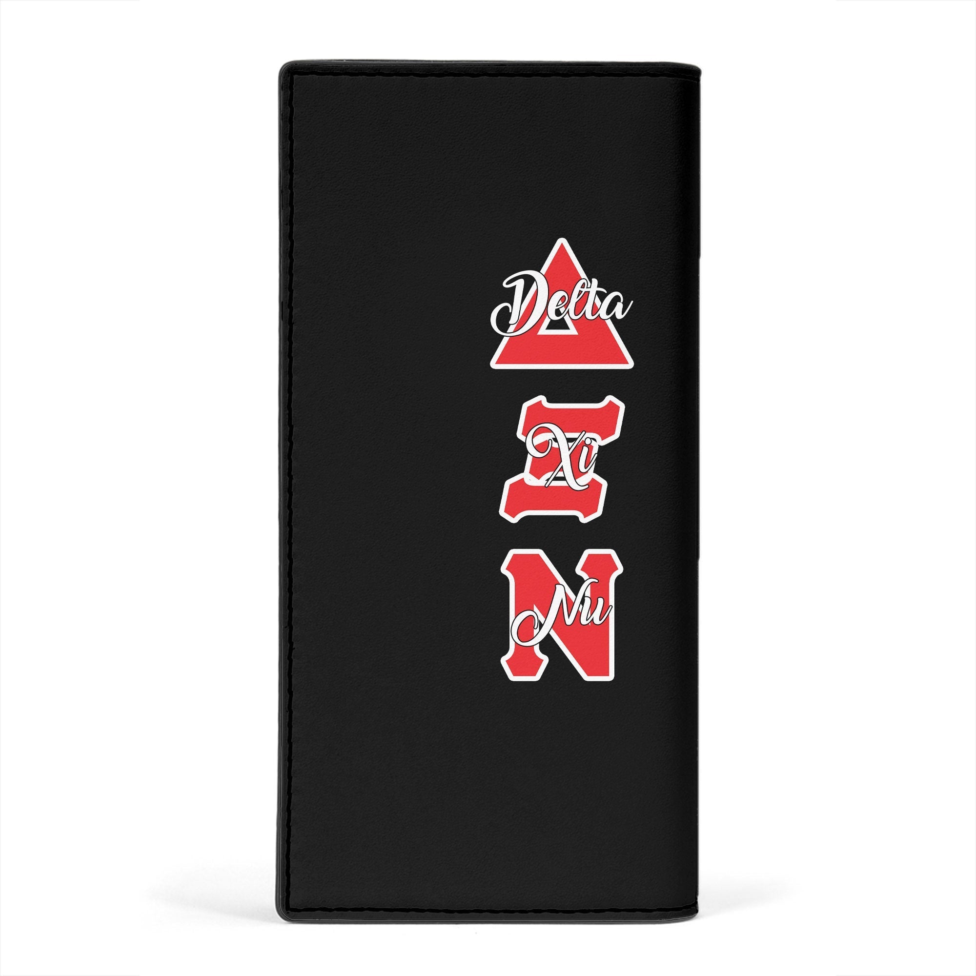 Sorority Leather Wallet - Delta Xi Nu Leather Wallet Original Dark Style