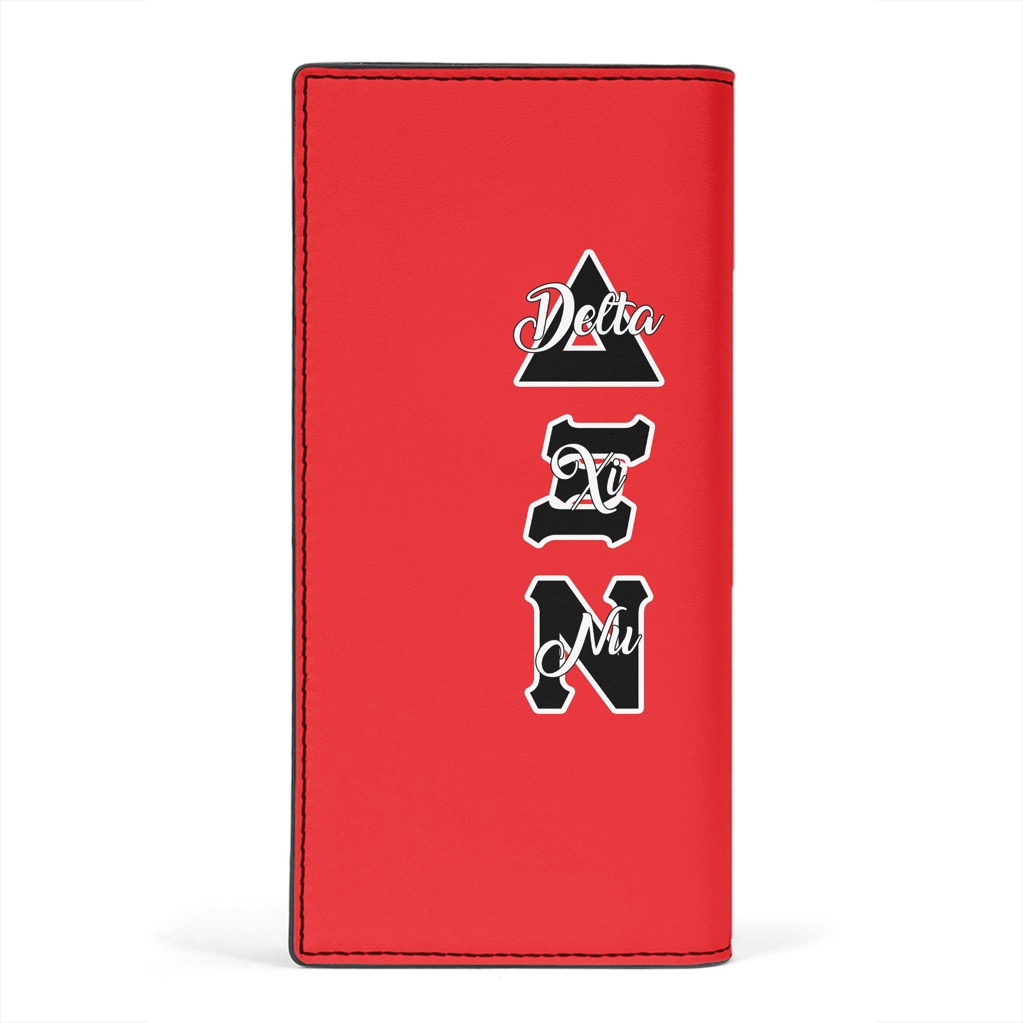 Sorority Leather Wallet - Delta Xi Nu Leather Wallet Original Red Style
