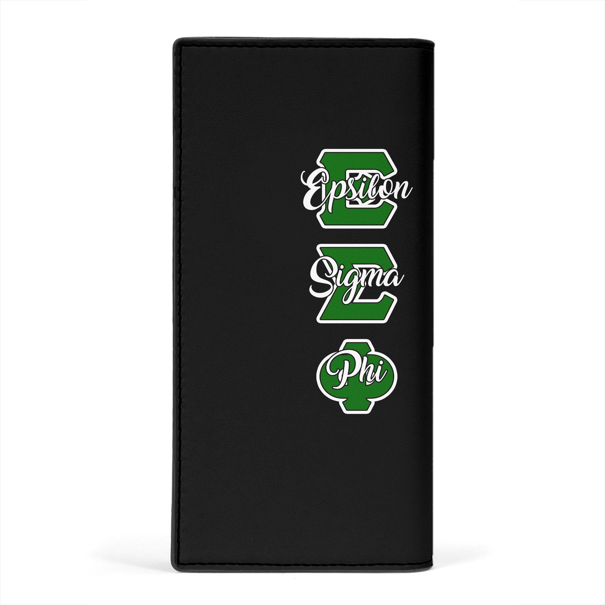 Sorority Leather Wallet - Epsilon Sigma Phi Leather Wallet Original Dark Style