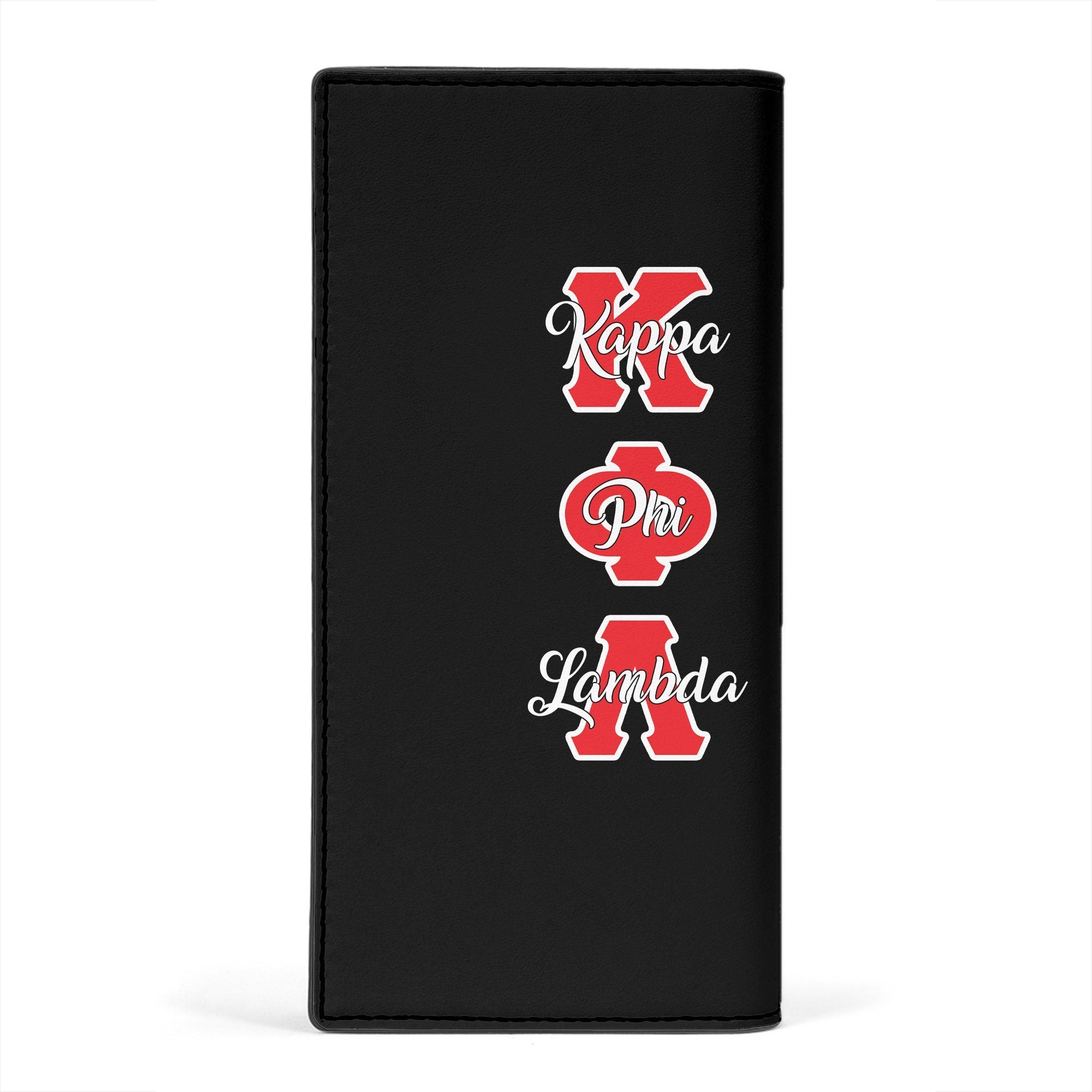 Sorority Leather Wallet - Kappa Phi Lambda Leather Wallet Original Dark Style