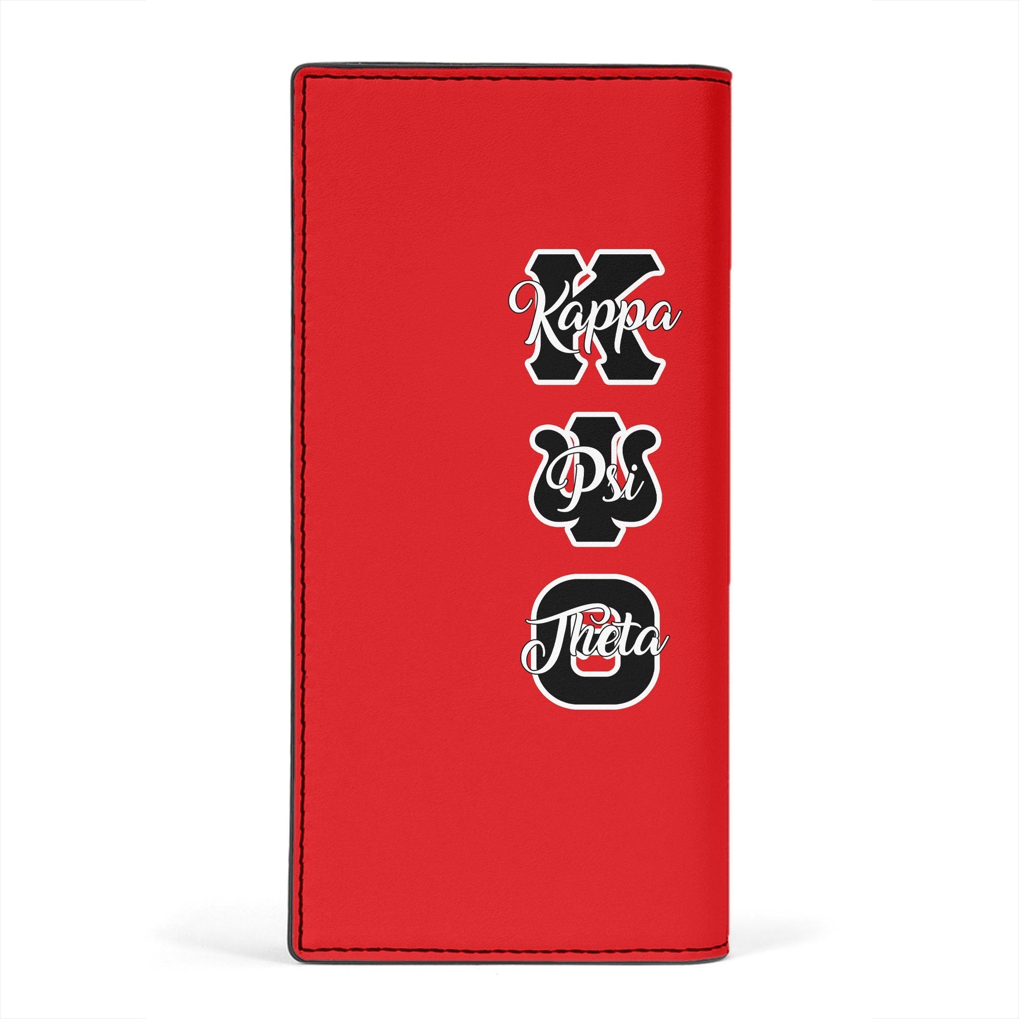 Fraternity Leather Wallet - Kappa Psi Theta Leather Wallet Original Red Style