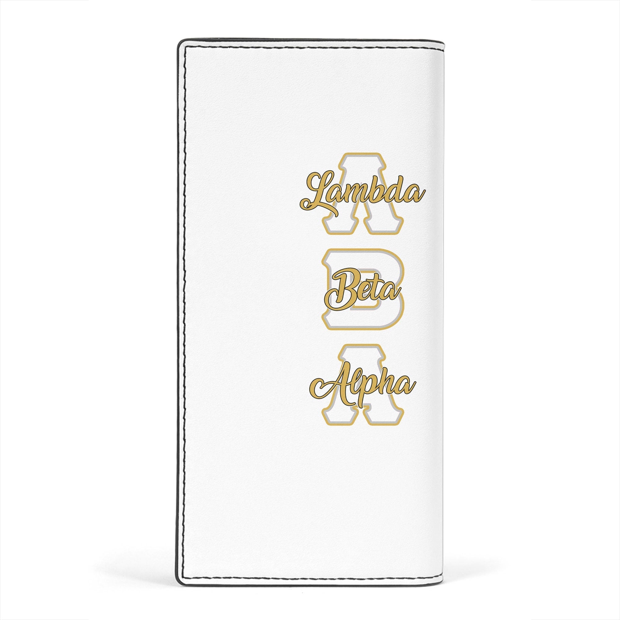 Sorority Leather Wallet - Lambda Beta Alpha Leather Wallet Original White Style