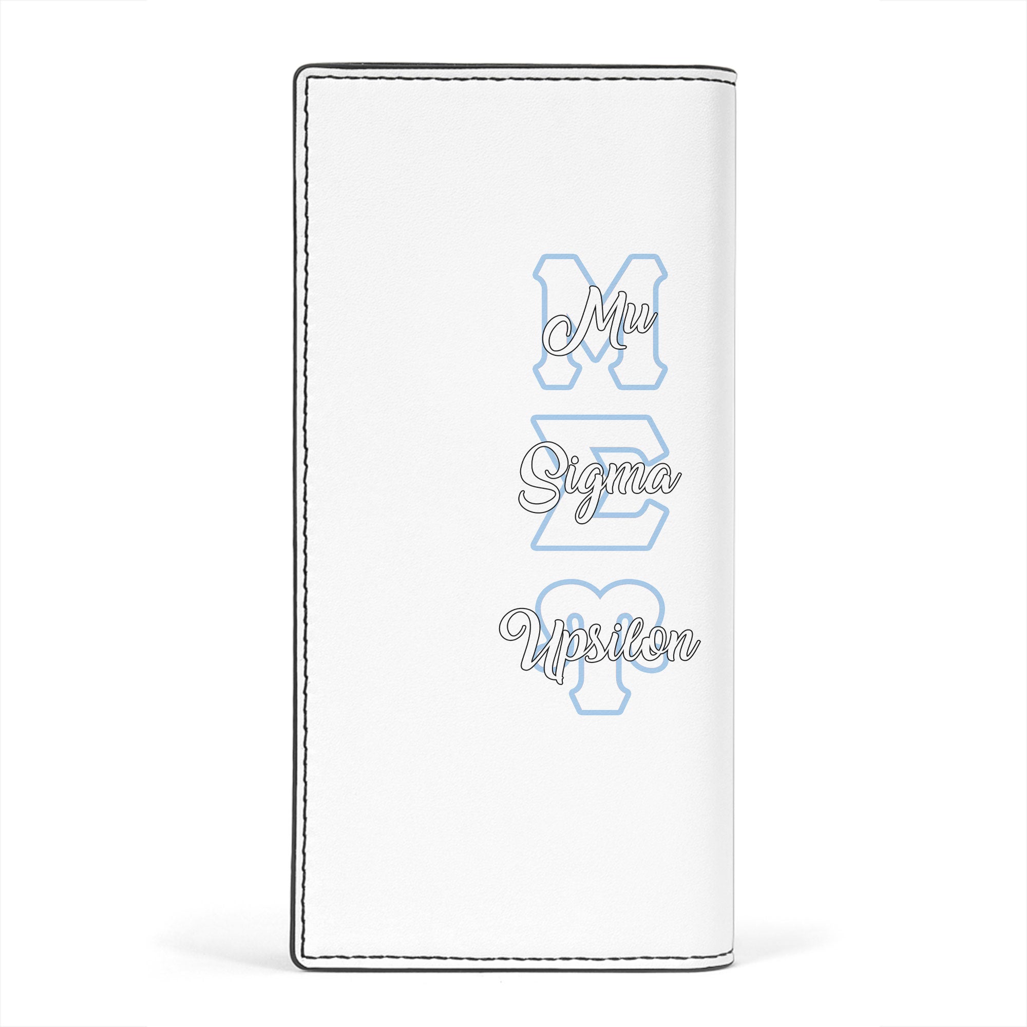 Sorority Leather Wallet - Mu Sigma Upsilon Leather Wallet Original White Style