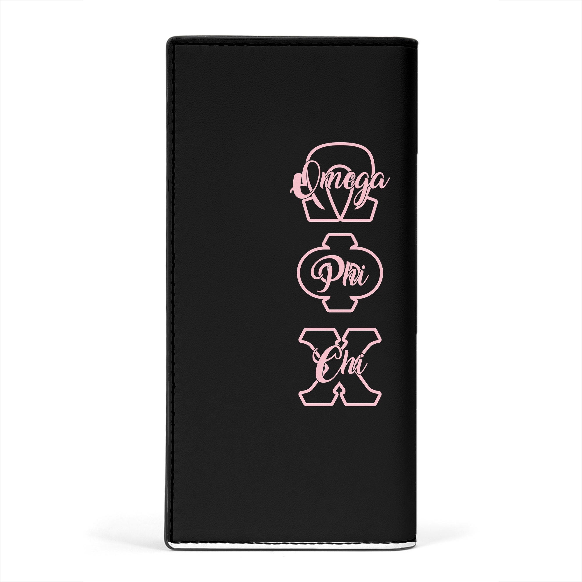 Sorority Leather Wallet - Omega Phi Chi Leather Wallet Original Dark Style