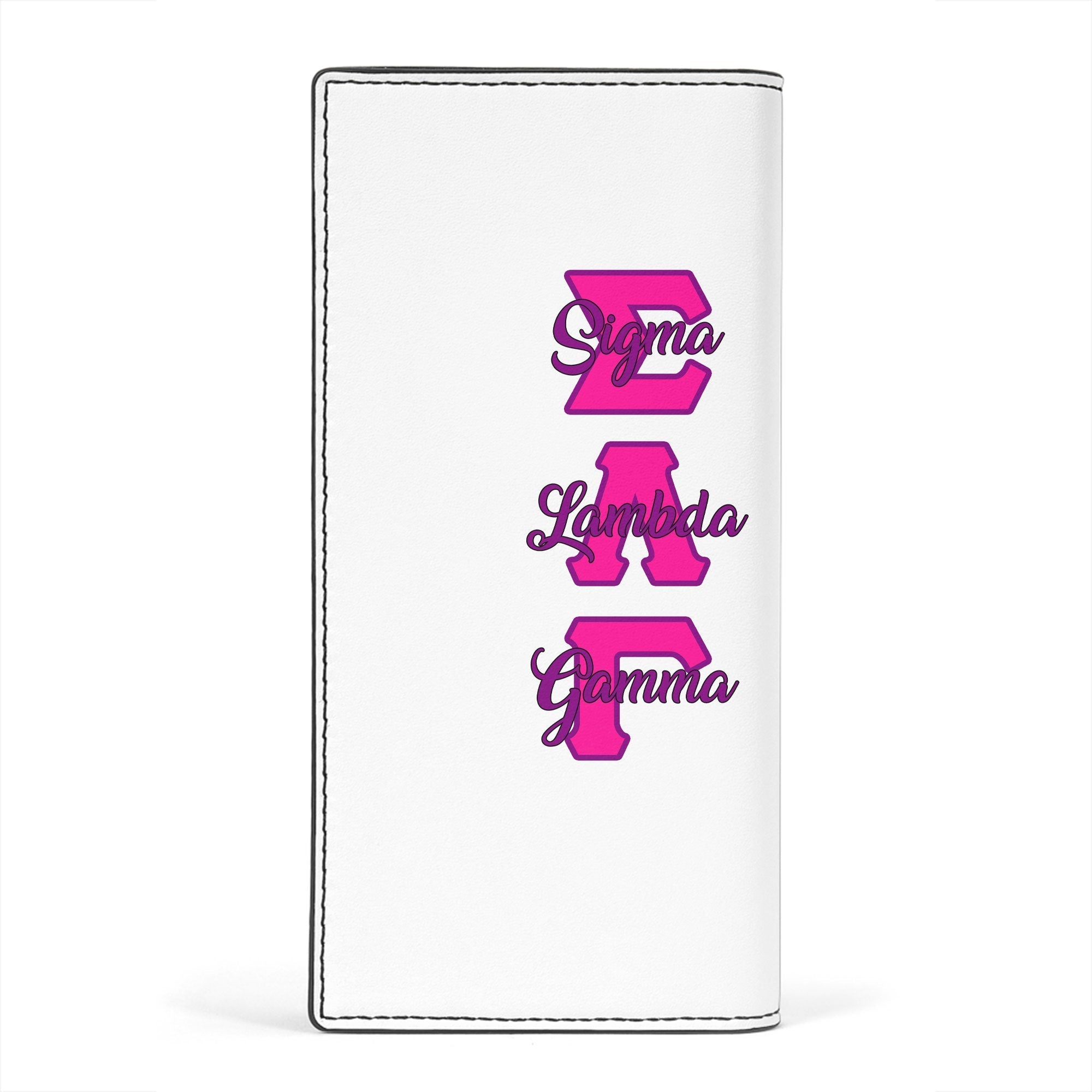 Sorority Leather Wallet - Sigma Lambda Gamma Leather Wallet Original White Style