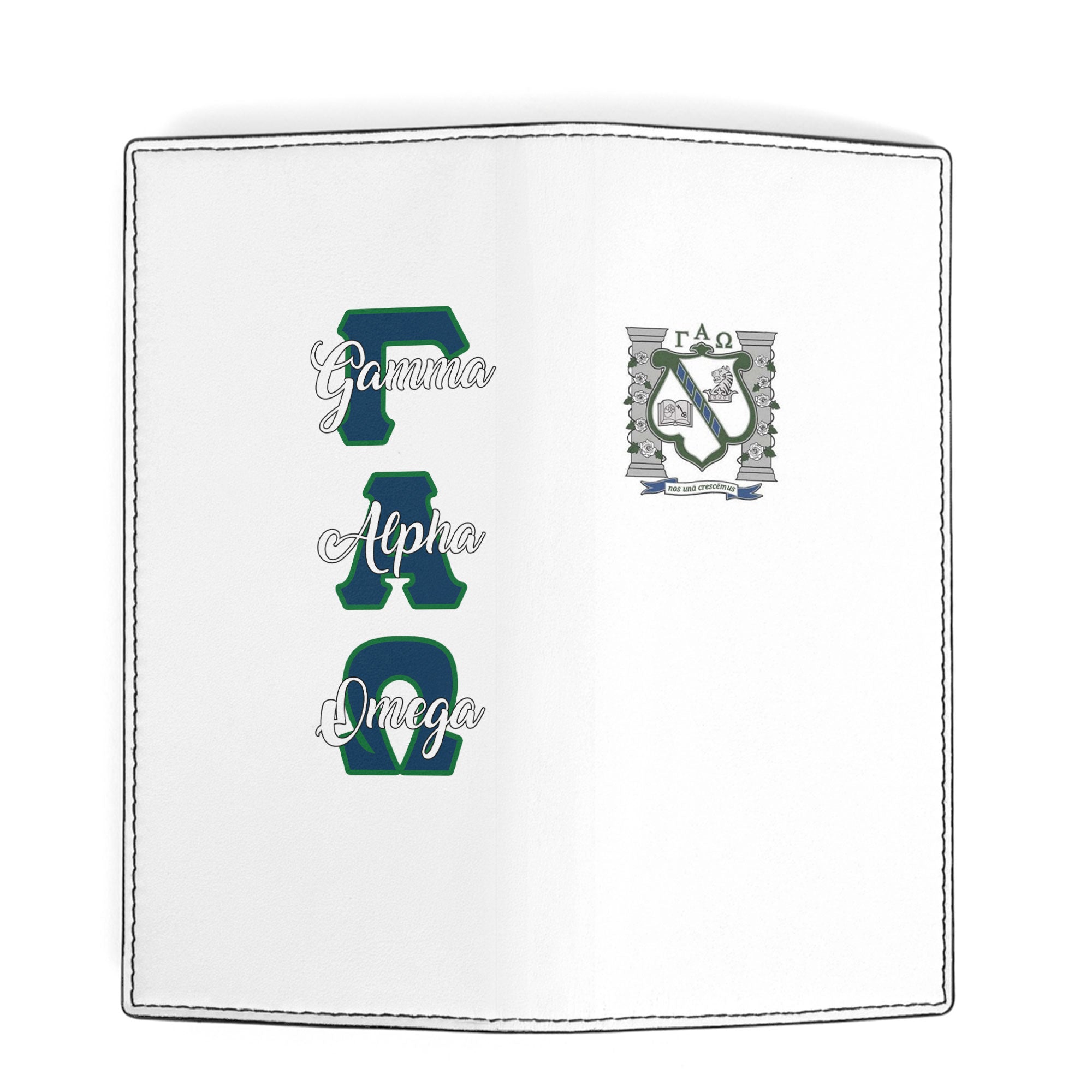 Sorority Leather Wallet - Gamma Alpha Omega Leather Wallet Original White Style