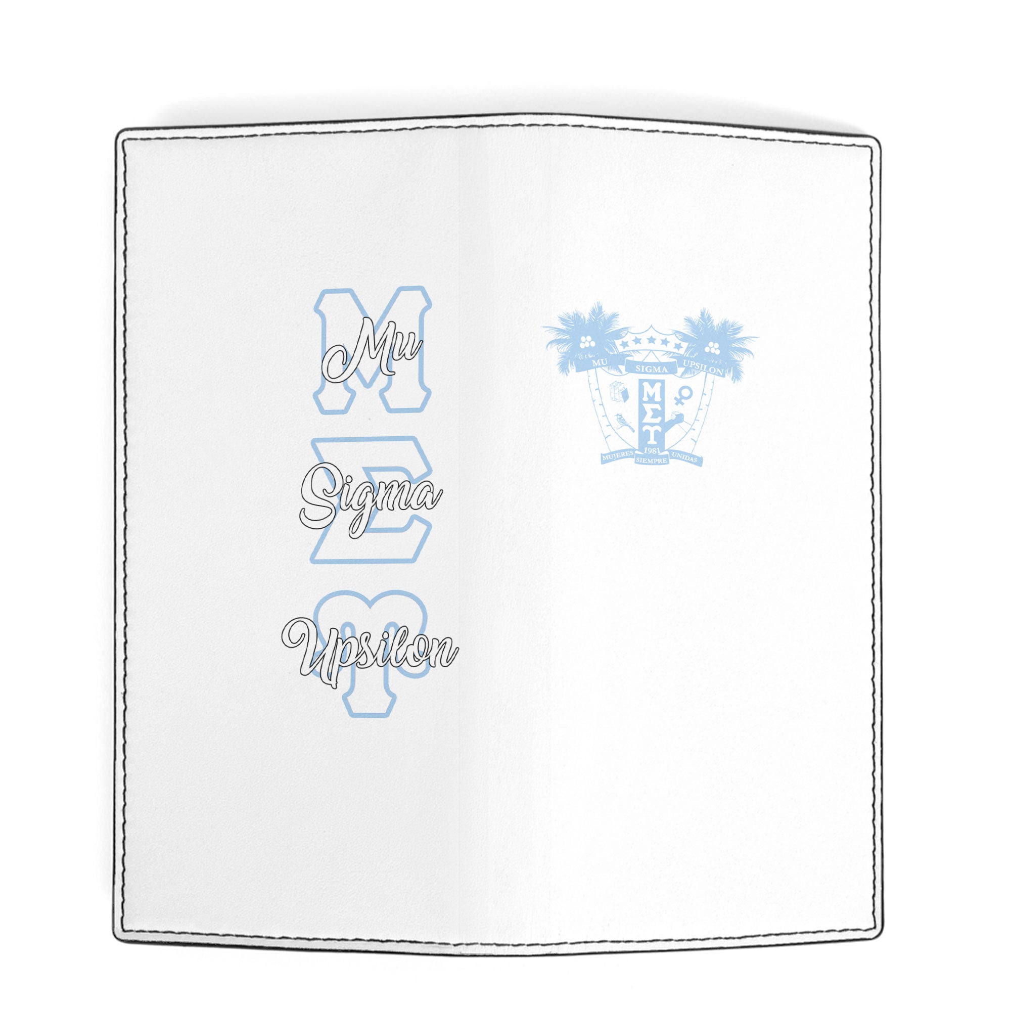 Sorority Leather Wallet - Mu Sigma Upsilon Leather Wallet Original White Style