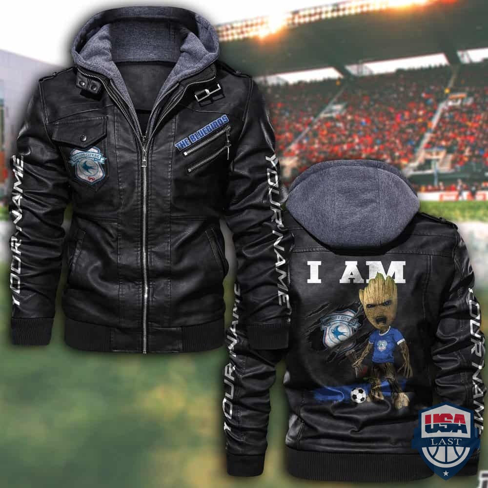 Customize Groot I Am Cardiff City Fan Leather Jacket - USALast