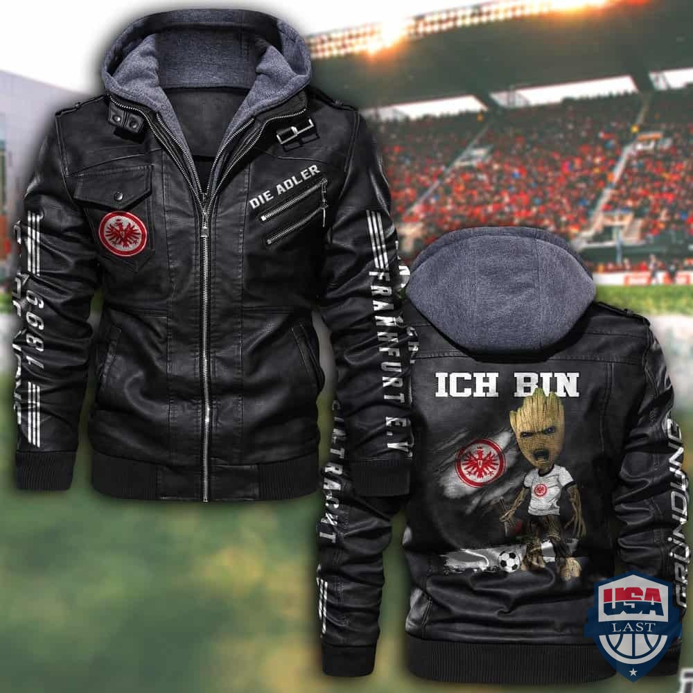 Eintracht Frankfurt FC Hooded Leather Jacket - HVsun