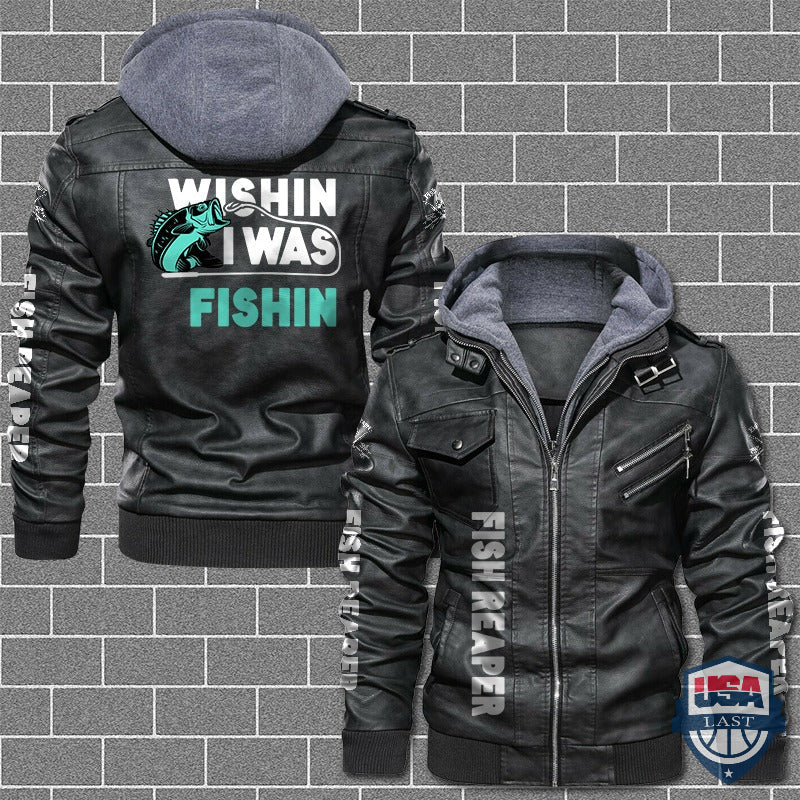 Wisin I Was Fishing Leather Jacket - HVsun