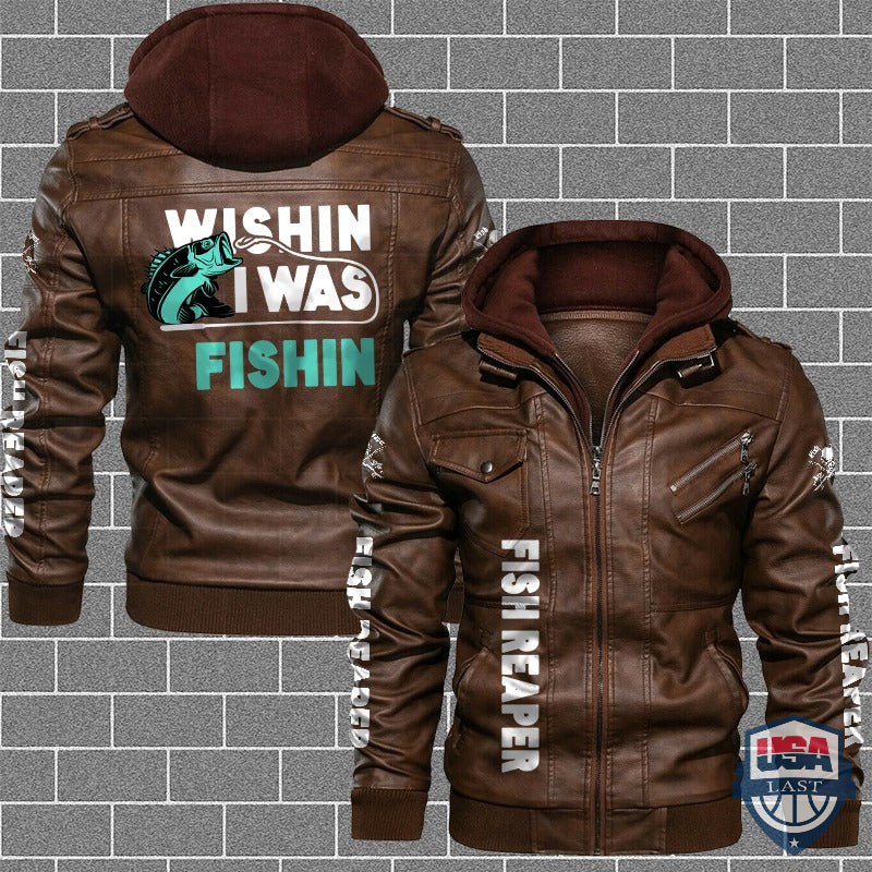 Wisin I Was Fishing Leather Jacket - HVsun