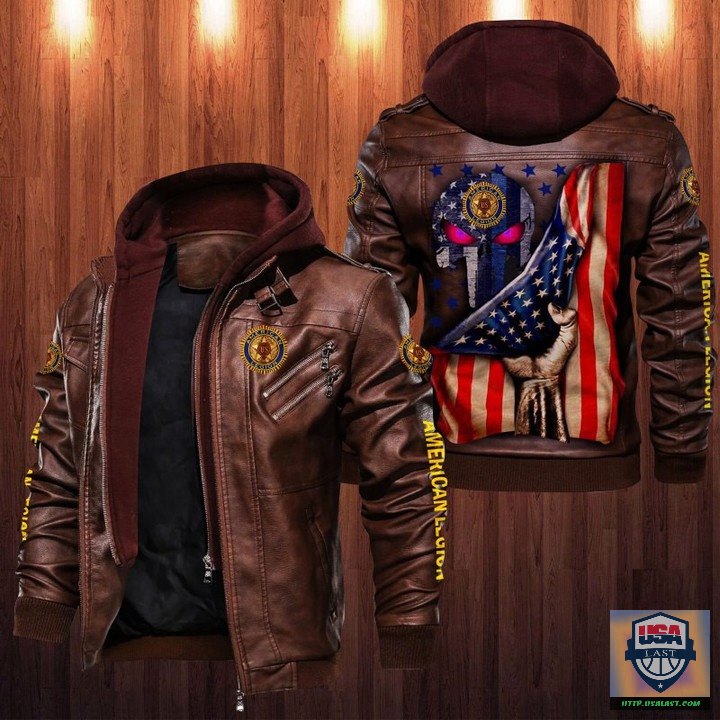 American Legion Punisher Skull Leather Jacket - HVsun