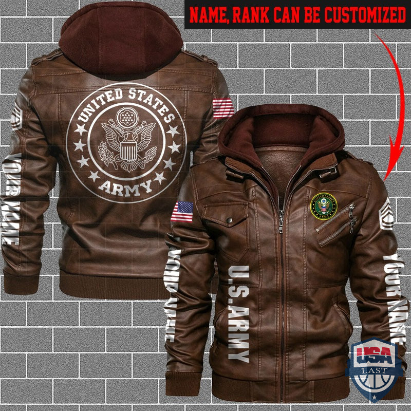 Personalized US Army Leather Jacket - HVsun