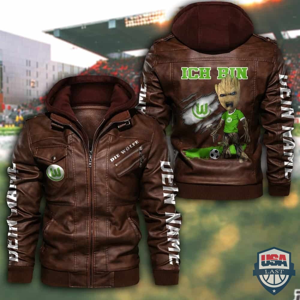 VfL Wolfsburg FC Custom Name Leather Jacket - HVsun