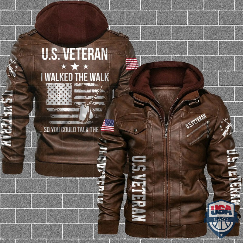 US Veteran I Walked The Walk So You Could Talk The Talk Leather Jacket - HVsun